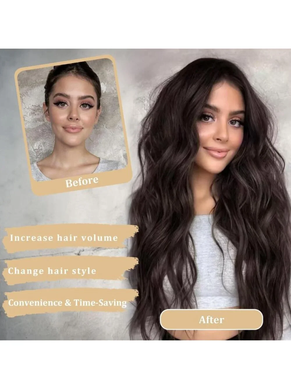 Long Wavy Dark Brown Wig 26